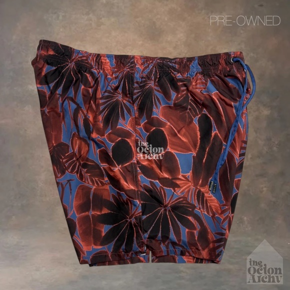 Size XL Ermenegildo Zegna Swim Shorts 'Opera Red/Liberty' N7B540220 Pre-Owned